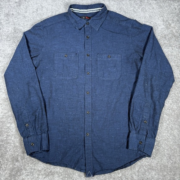 stoic Other - Stoic Shirt Men's Small Navy Blue Speckled Long Sleeve Button‎ Up